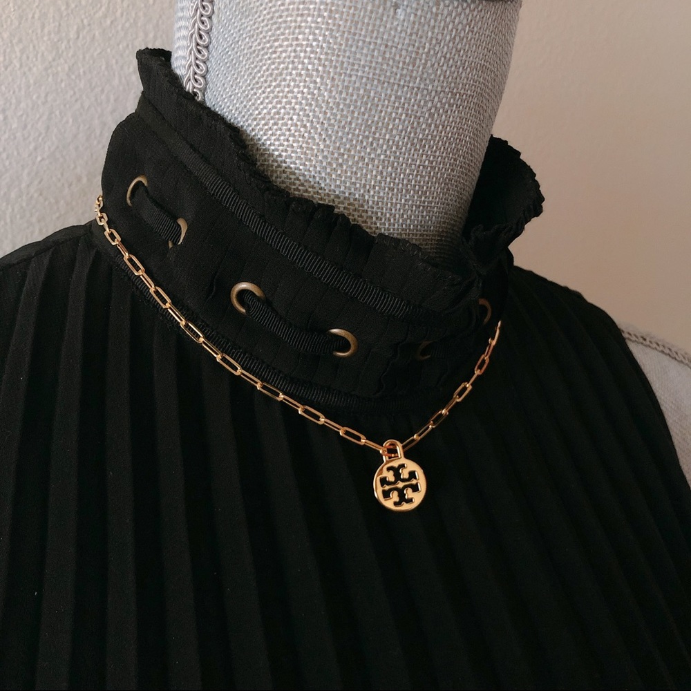 Tory Burch Gold T Logo Charm Pendant - Picture 2 of 3